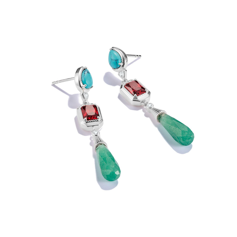 Earrings with Multicolored Stones Elyndra