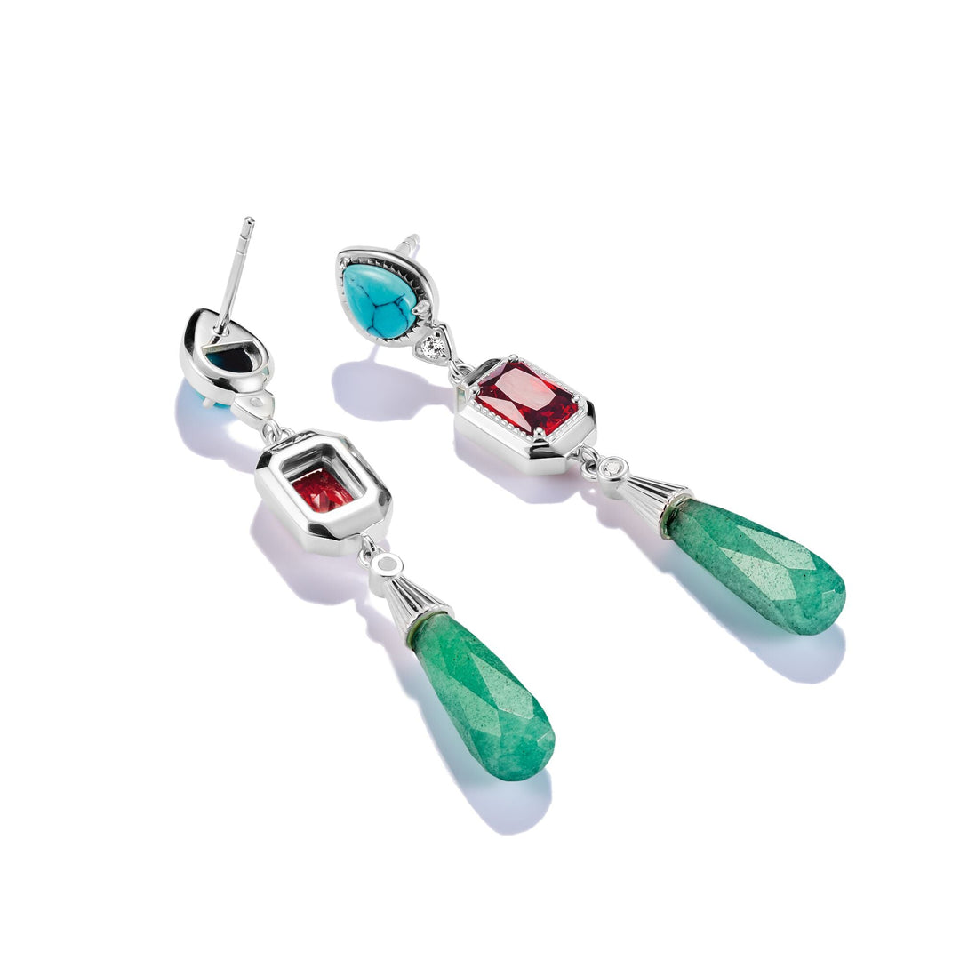 Earrings with Multicolored Stones Elyndra