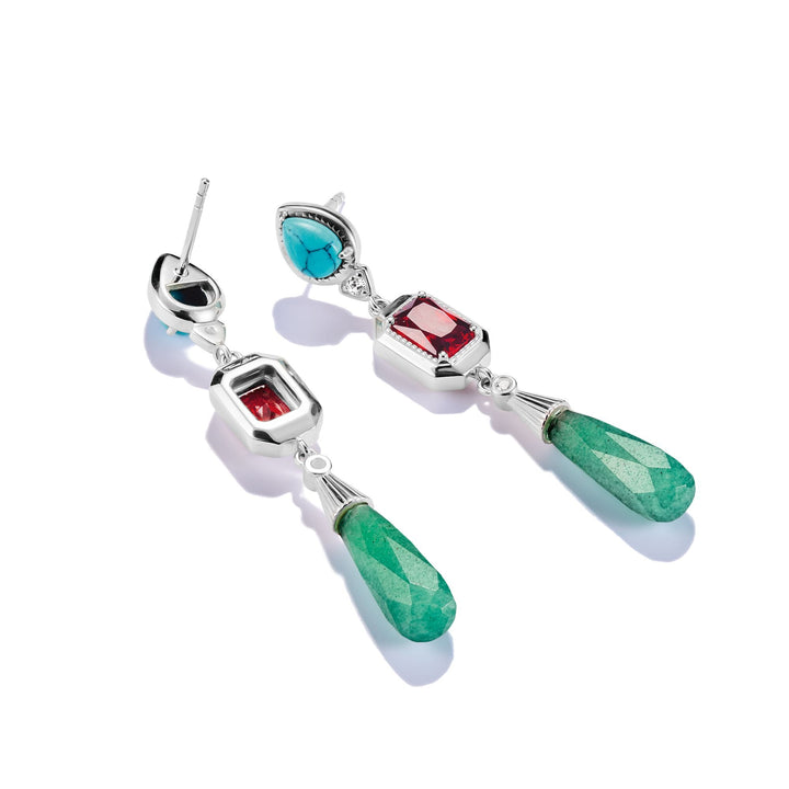 Earrings with Multicolored Stones Elyndra