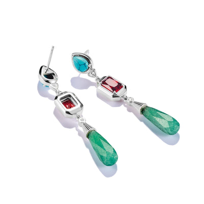 Earrings with Multicolored Stones Elyndra