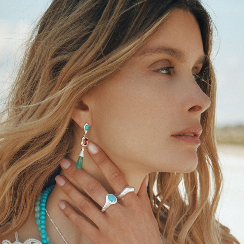 Earrings with Multicolored Stones Elyndra