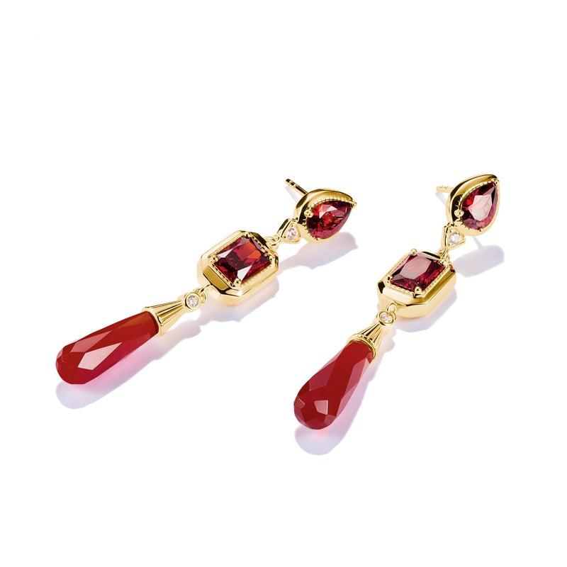 Earrings with Red Stones Elyndra