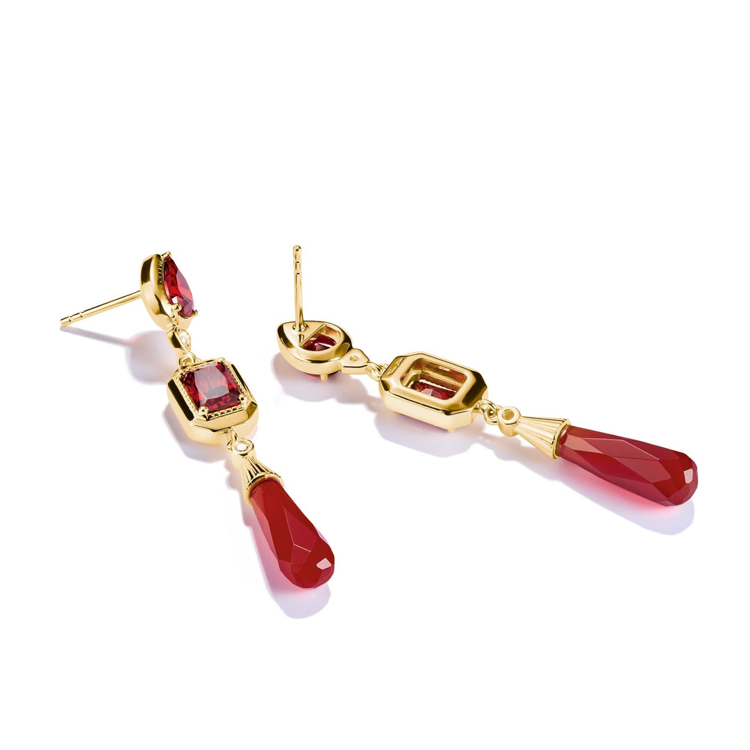 Earrings with Red Stones Elyndra