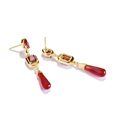 Earrings with Red Stones Elyndra