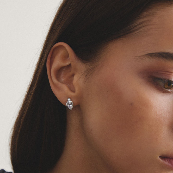 Ear studs with zirconia in teardrop shape | THOMAS SABO Australia