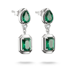 Stud Earrings with Green Octagon Stones Elyndra | THOMAS SABO Australia