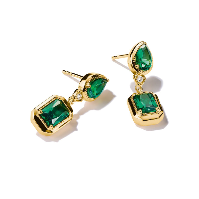Earrings with Green Stones