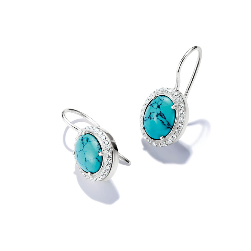 Earrings with Turquoise Oval Stones