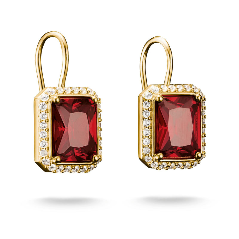 Earrings with Red Octagonal Stones | THOMAS SABO Australia