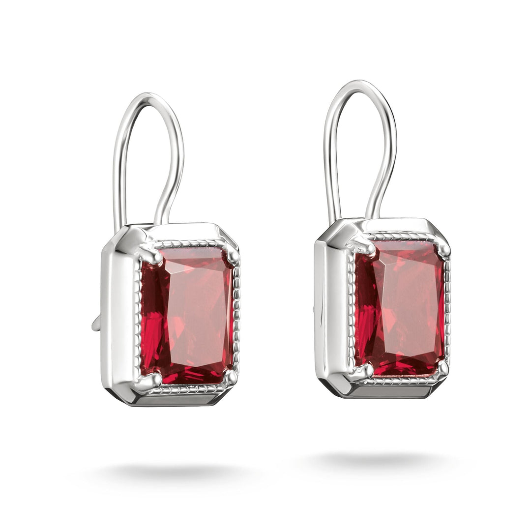 Drop Earrings with Red Octagon Stones Elyndra | THOMAS SABO Australia