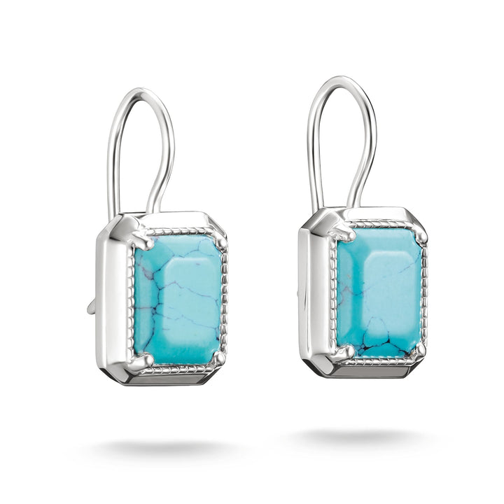 Drop Earrings with Turquoise Octagon Stones Elyndra | THOMAS SABO Australia