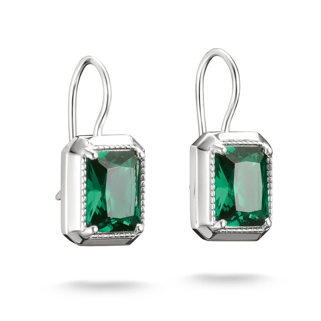 Drop Earrings with Green Octagon Stones Elyndra | THOMAS SABO Australia