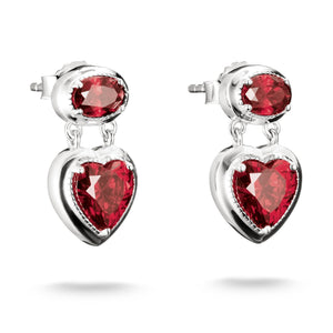 Stud Earrings with Red Heart Stones Elyndra | THOMAS SABO Australia