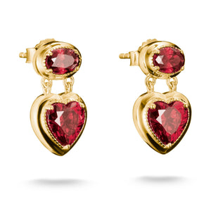 Stud Earrings with Red Heart Stones Elyndra | THOMAS SABO Australia