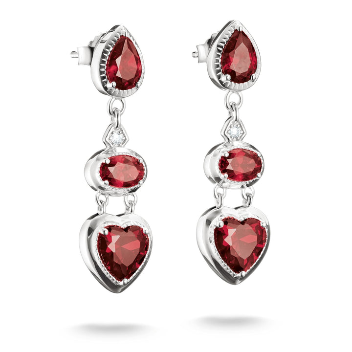 Drop Earrings with Red Heart Stones Elyndra | THOMAS SABO Australia