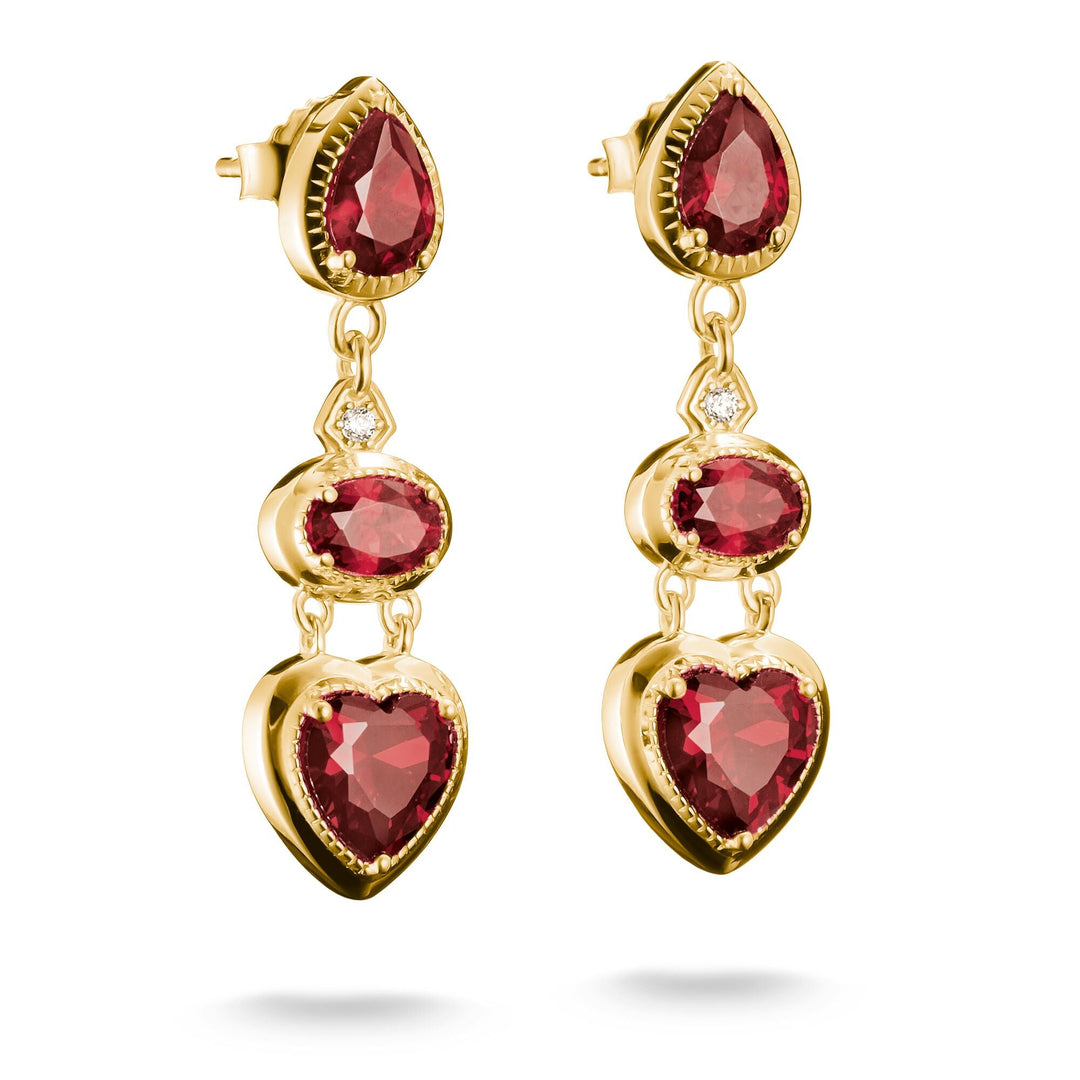Drop Earrings with Red Heart Stones Elyndra | THOMAS SABO Australia