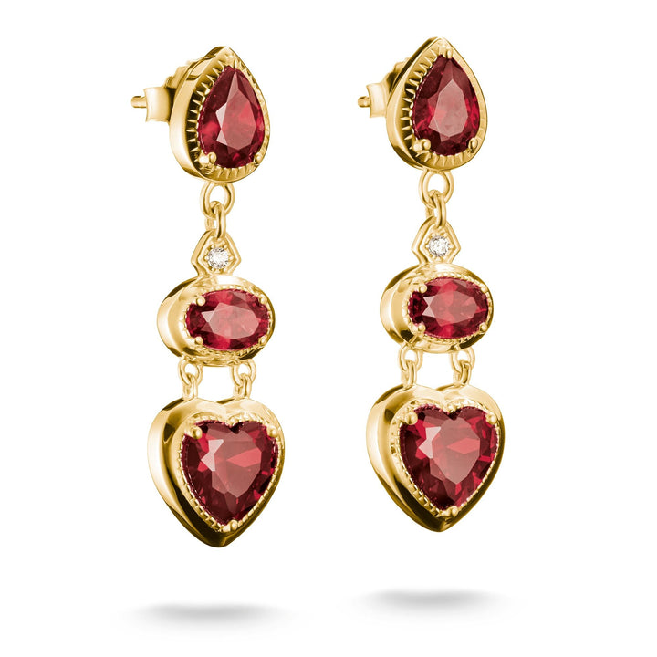 Drop Earrings with Red Heart Stones Elyndra | THOMAS SABO Australia