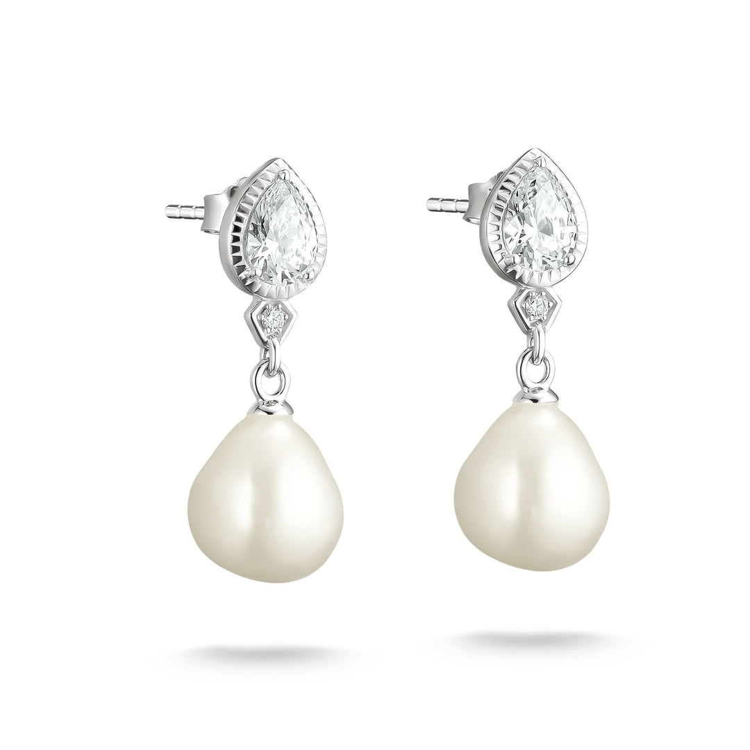Earrings pearl with zirconia in teardrop shape | THOMAS SABO Australia