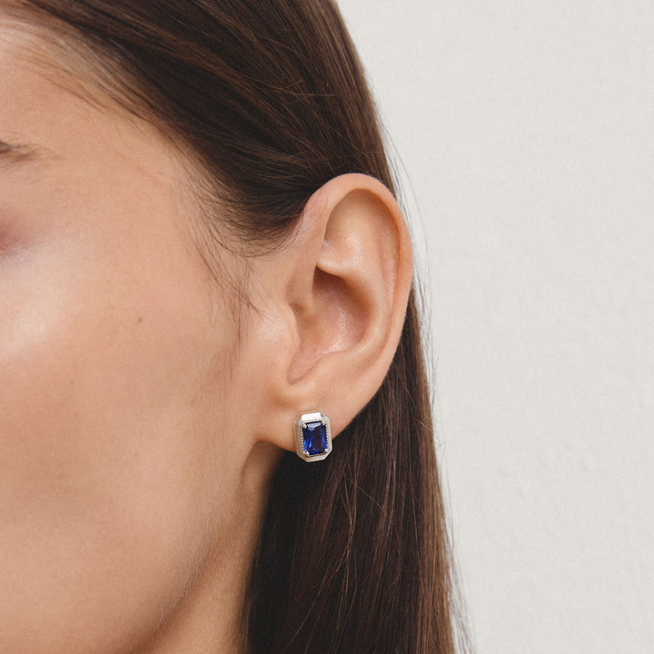 Ear studs with nanocrystal in octagon cut | THOMAS SABO Australia
