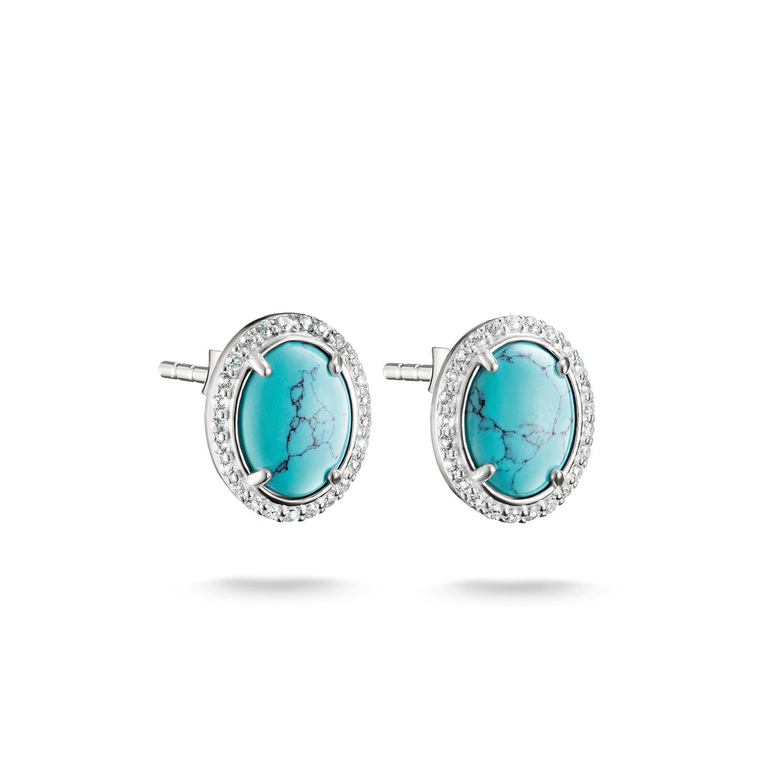 Ear studs with imitation turquoise and zirconia | THOMAS SABO Australia