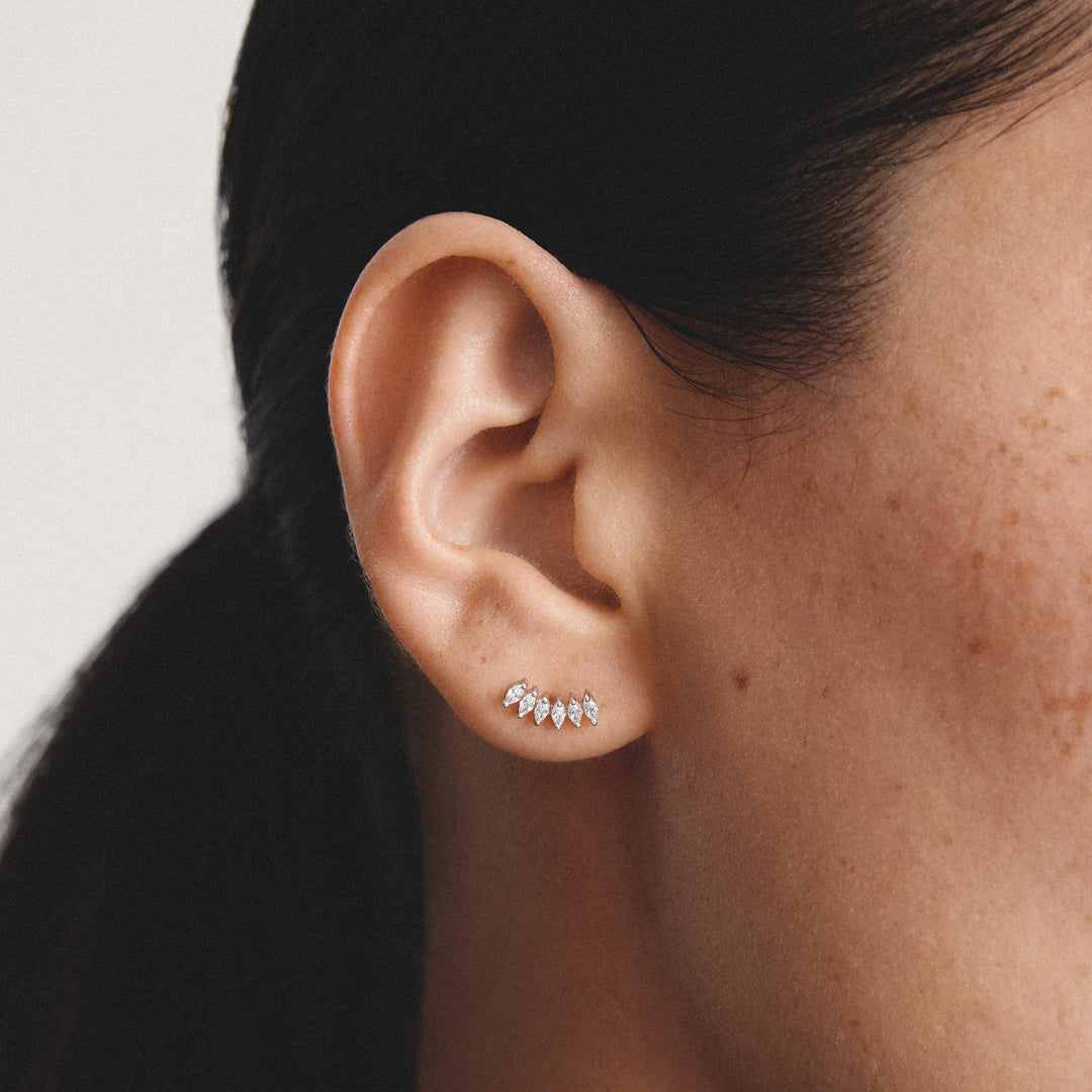Stud earrings with zirconia