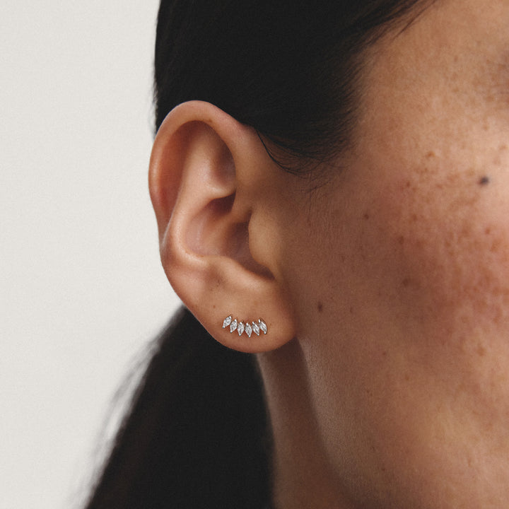 Stud earrings with zirconia