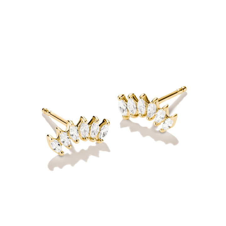 Stud earrings with zirconia