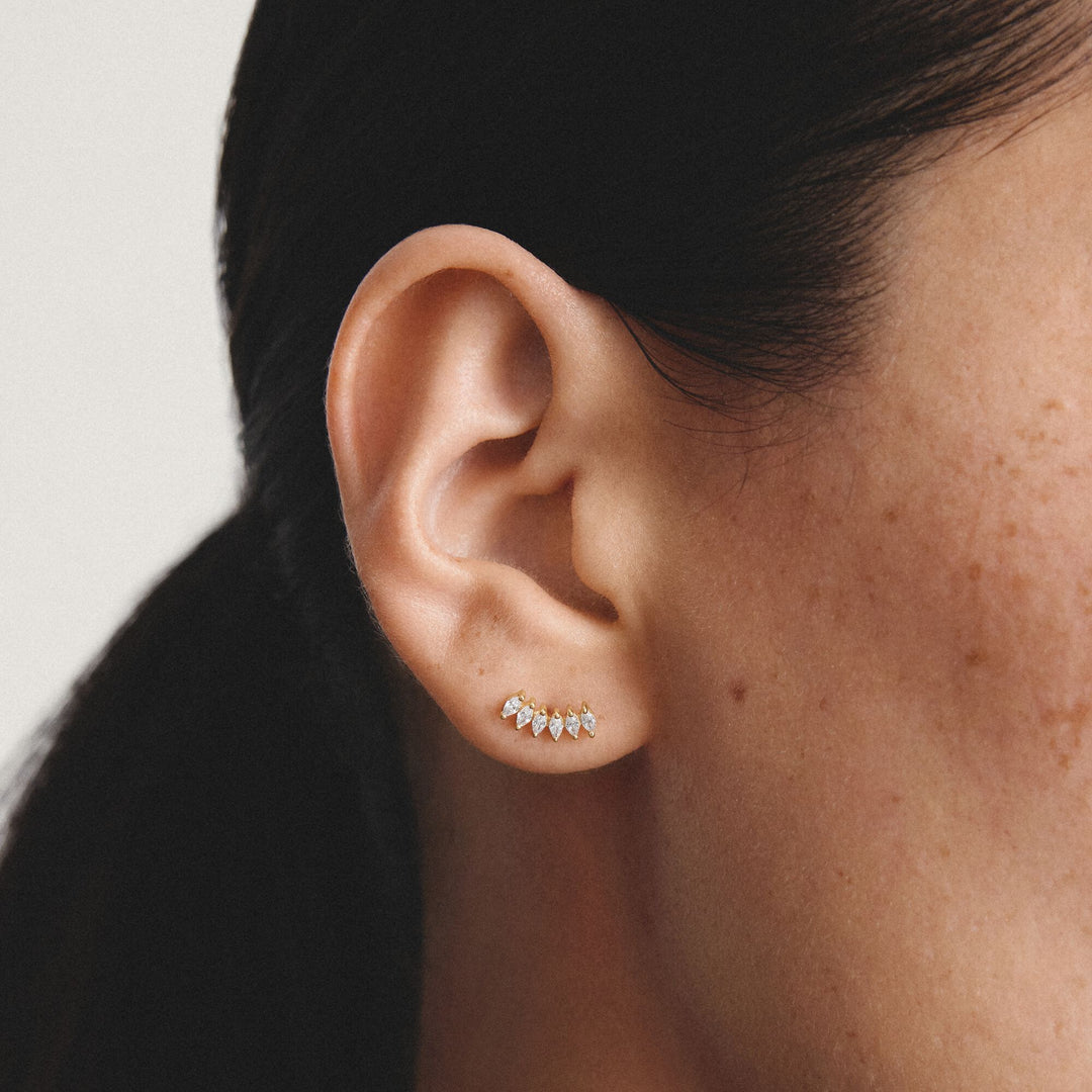 Stud earrings with zirconia