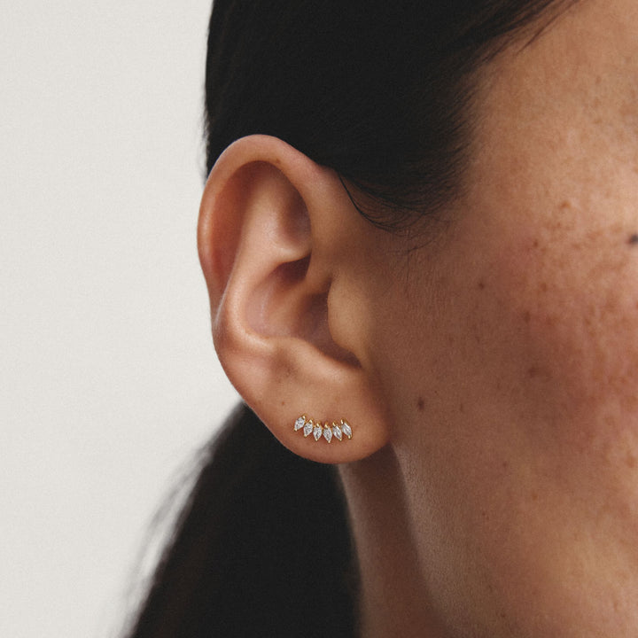 Stud earrings with zirconia