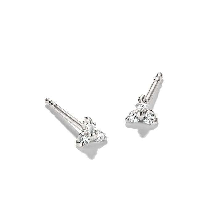 Stud earrings with zirconia
