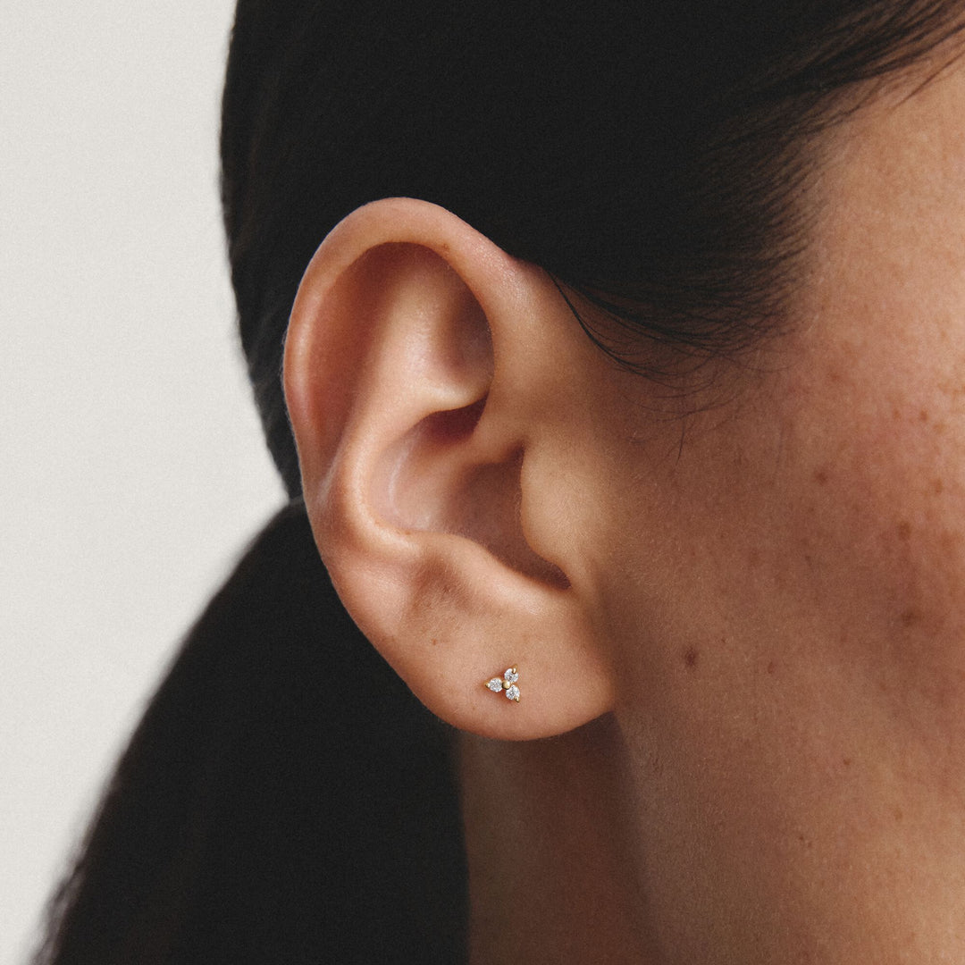 Stud earrings with zirconia