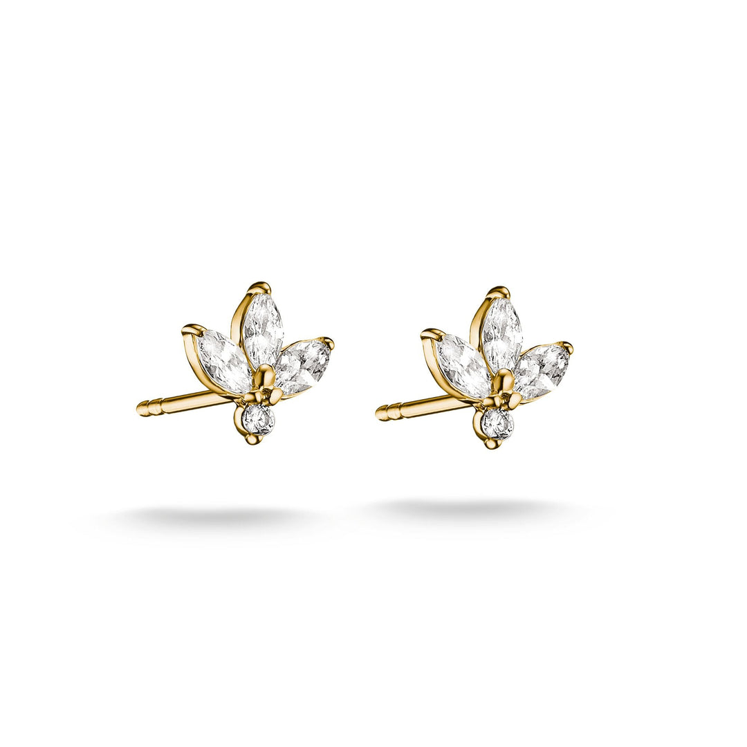 Stud earrings flower with zirconia in teardrop shape | THOMAS SABO Australia
