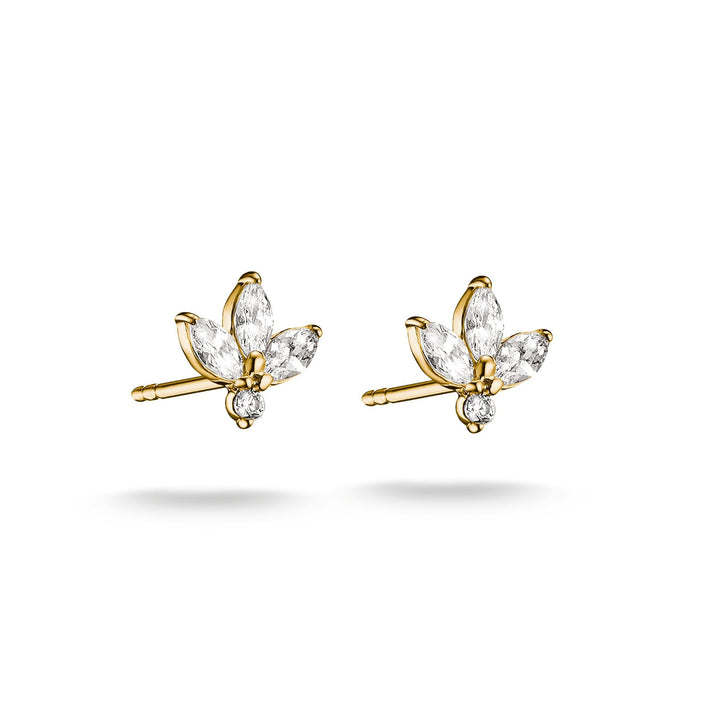 Stud earrings flower with zirconia in teardrop shape | THOMAS SABO Australia