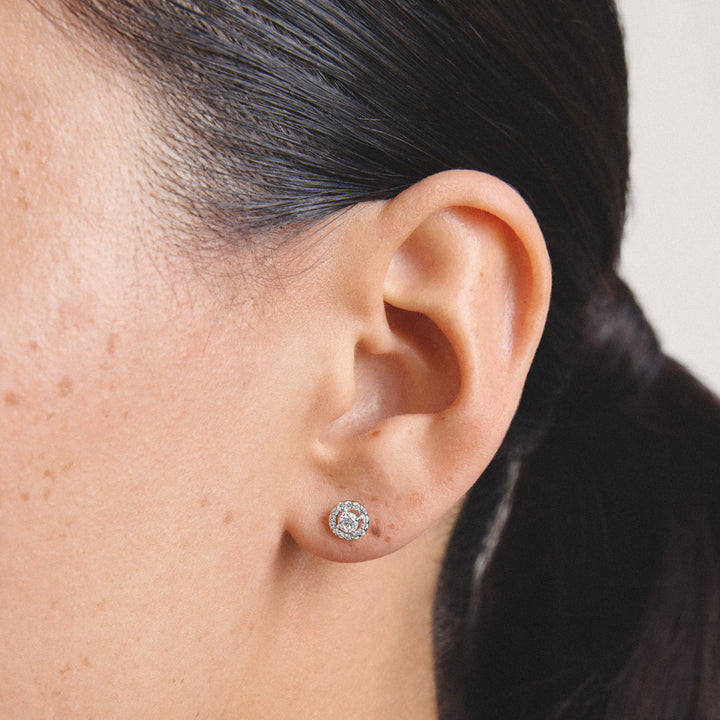 Stud earrings with brilliant-cut zirconia