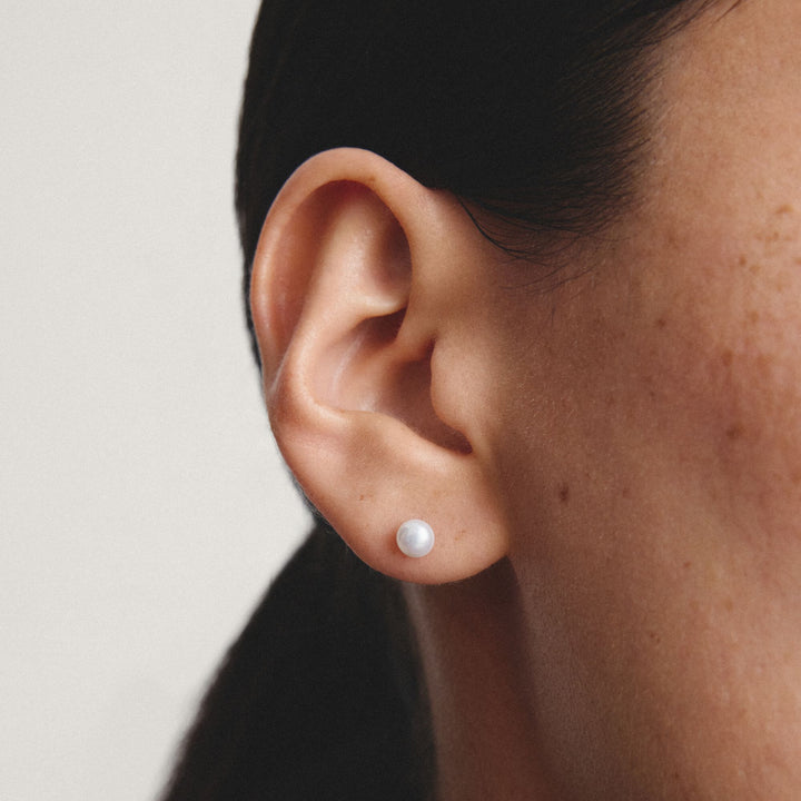 Pearl stud earrings