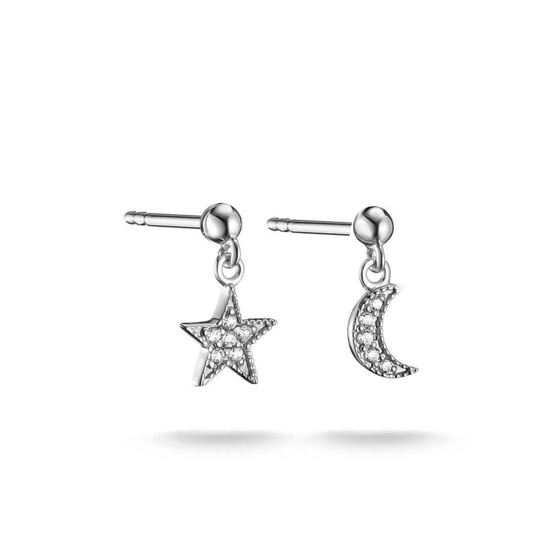 Stud earrings moon and star with zirconia | THOMAS SABO Australia