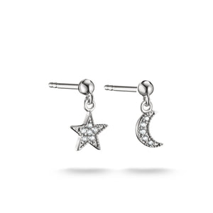 Stud earrings moon and star with zirconia | THOMAS SABO Australia