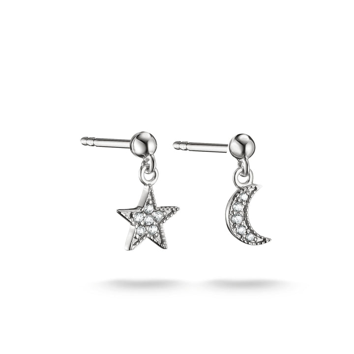 Stud earrings moon and star with zirconia | THOMAS SABO Australia