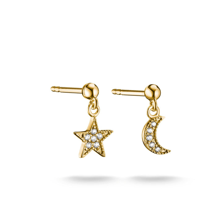 Stud earrings moon and star with zirconia | THOMAS SABO Australia