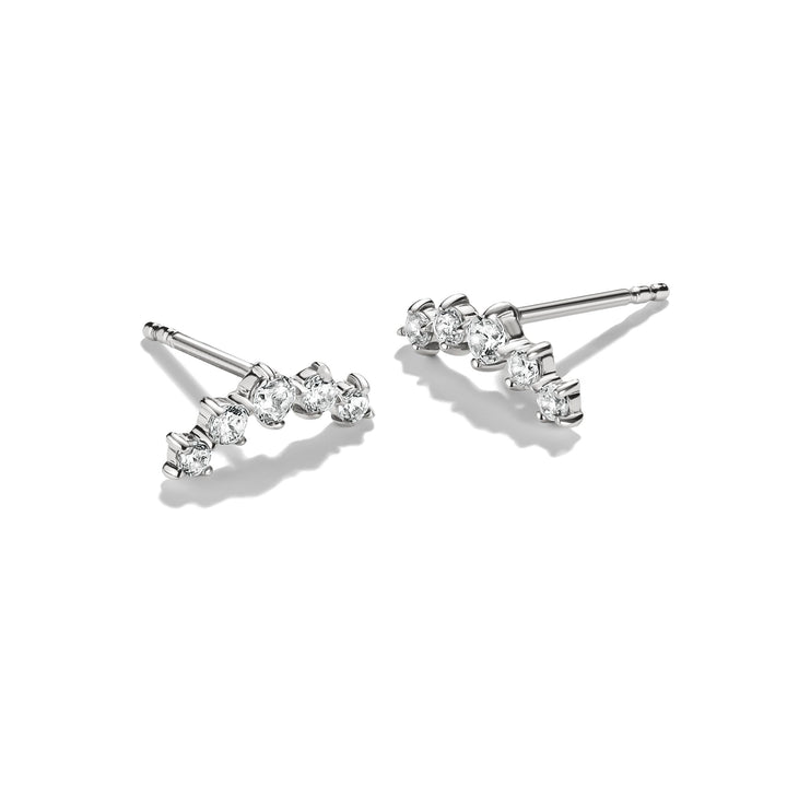 Stud earrings with zirconia