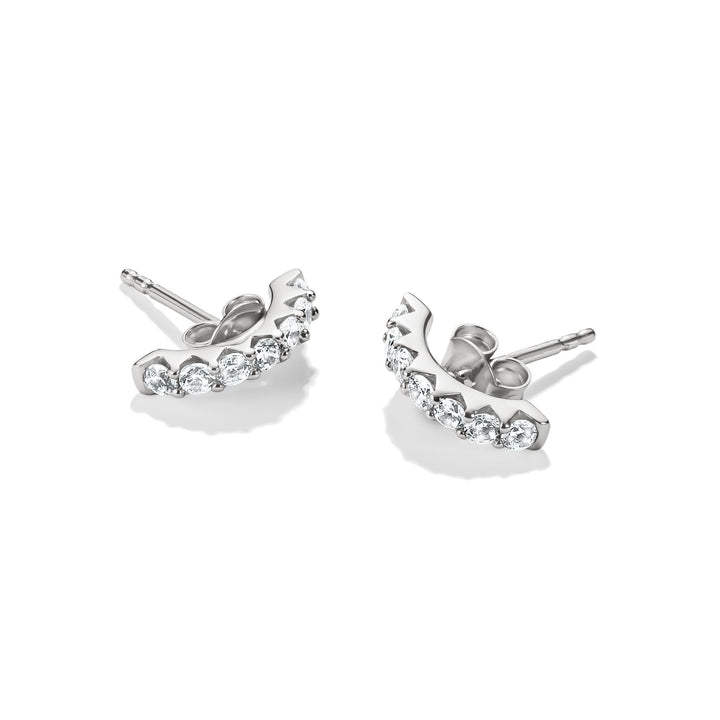 Stud earrings with zirconia