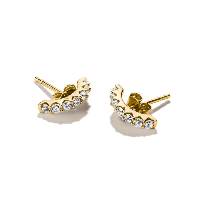 Stud earrings with zirconia