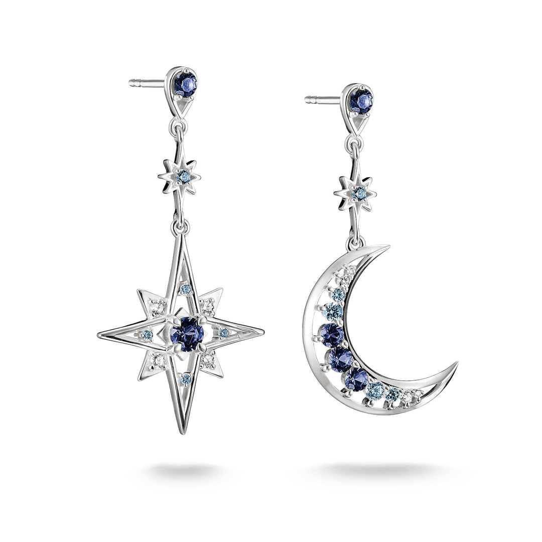 Earrings moon and star with blue stones | THOMAS SABO Australia
