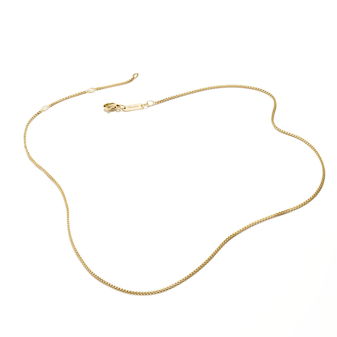 Gold-Tone Stainless Steel Box Chain Necklace 1mm
