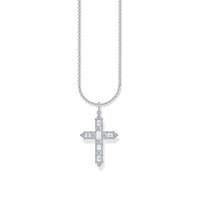 White Romance Cross Pendant and Necklace Set