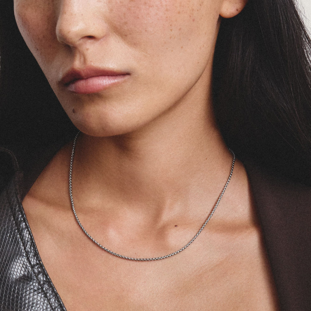 Stainless Steel Box Chain Necklace 2mm