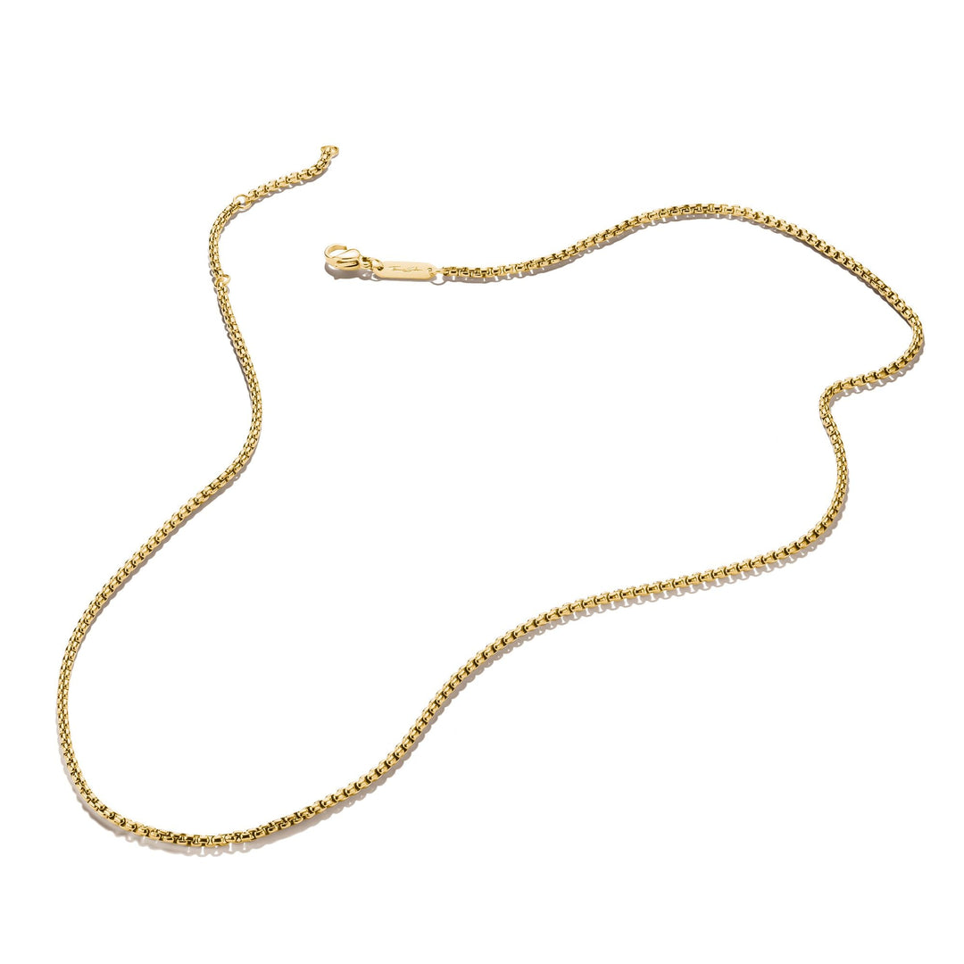 Gold-Tone Stainless Steel Box Chain Necklace 2mm
