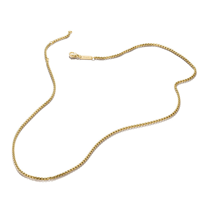 Gold-Tone Stainless Steel Box Chain Necklace 2mm