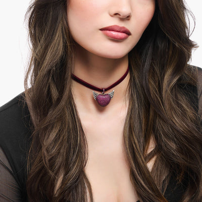 Red Romance Cross Pendant and Velvet Choker Set