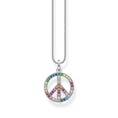 Necklace with pendant peace-sign silver blackened | THOMAS SABO Australia